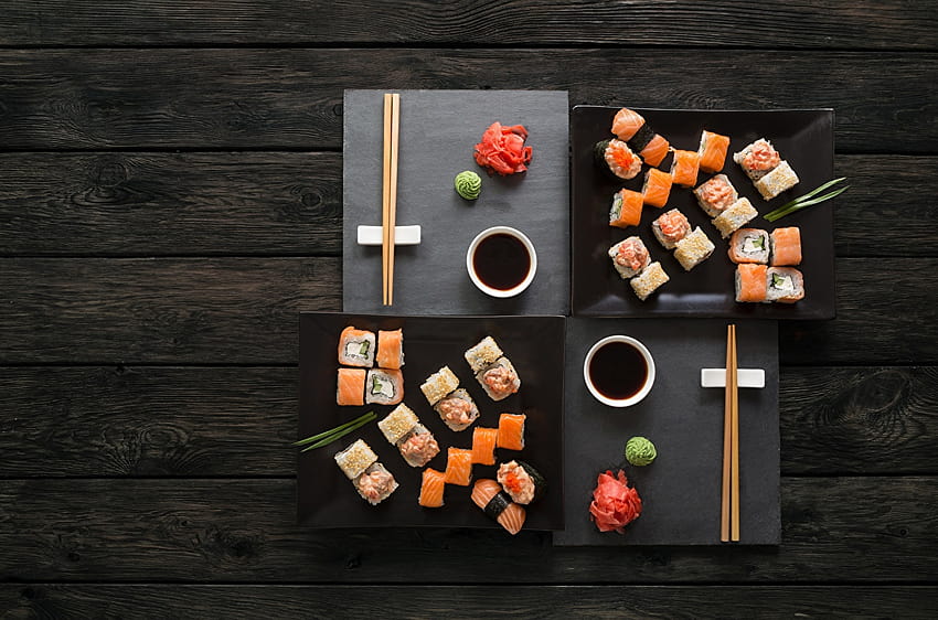 soya sauce Sushi Fish HD wallpaper