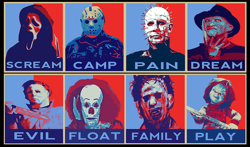 Icone dei film horror, tutti assassini di film spaventosi Sfondo HD