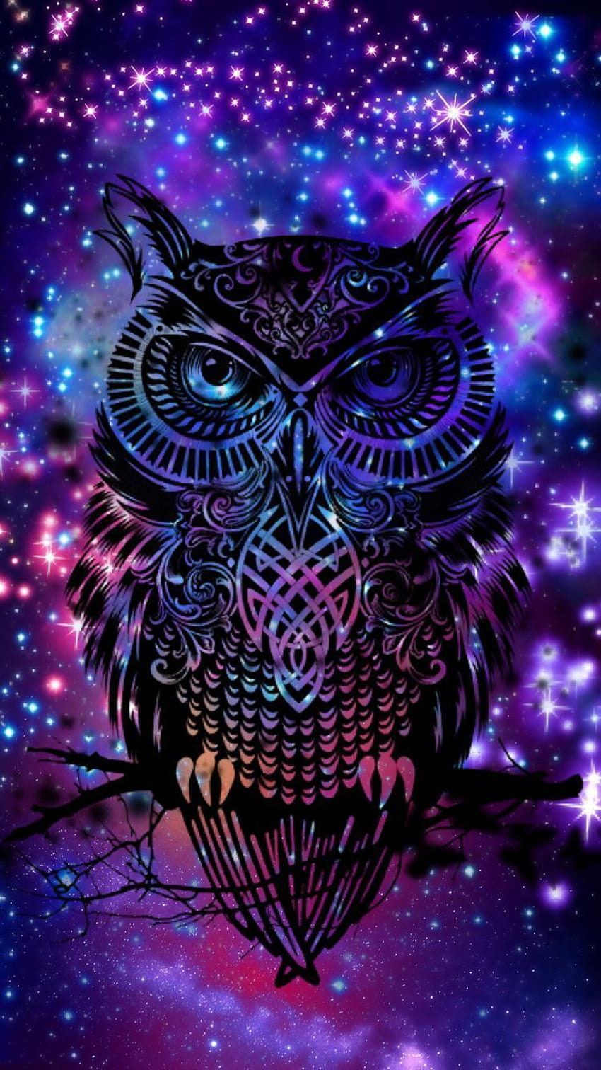 Galaxy Owl, neon owl HD phone wallpaper
