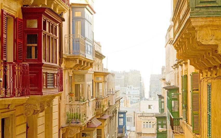 old town, balconies, valletta, malta HD wallpaper