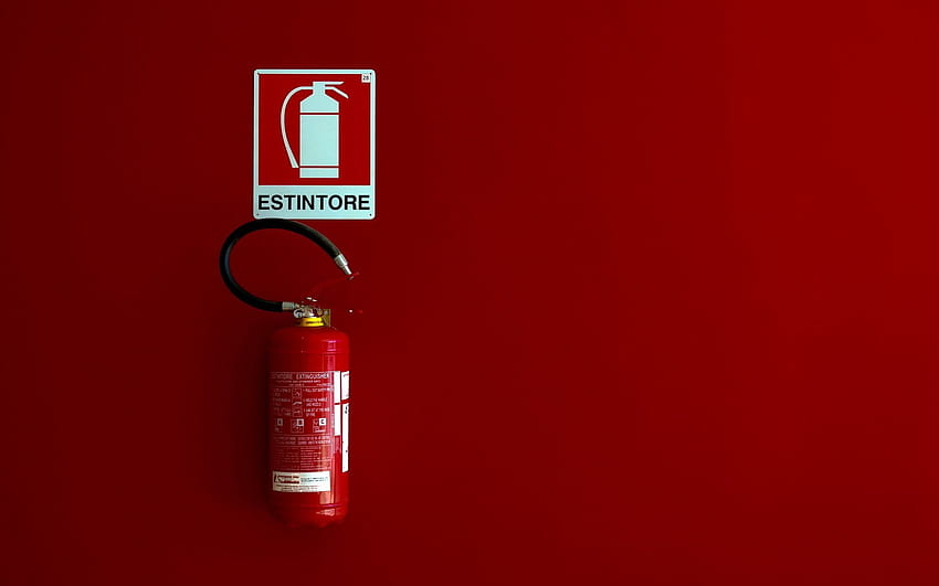 wall, the fire extinguisher, minimalism with resolution 1920x1200. High Quality HD wallpaper