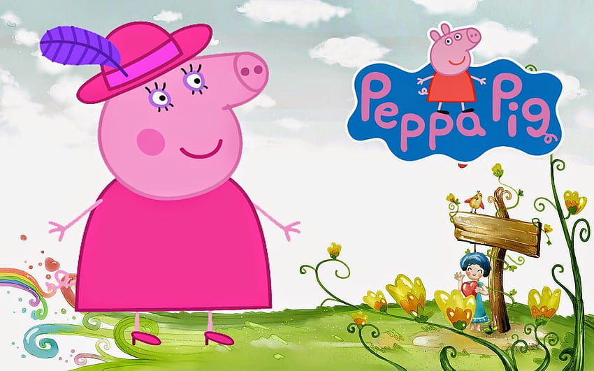 peppa pig family HD wallpaper
