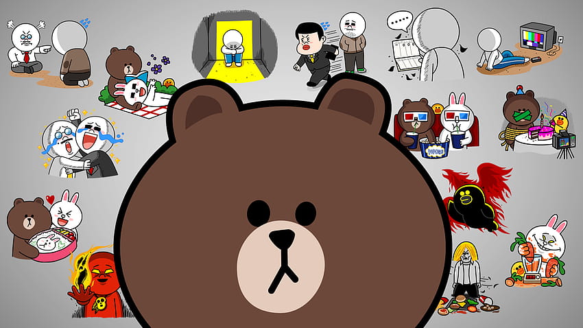 The Secret Language Of Line Stickers, kawaii brown HD wallpaper