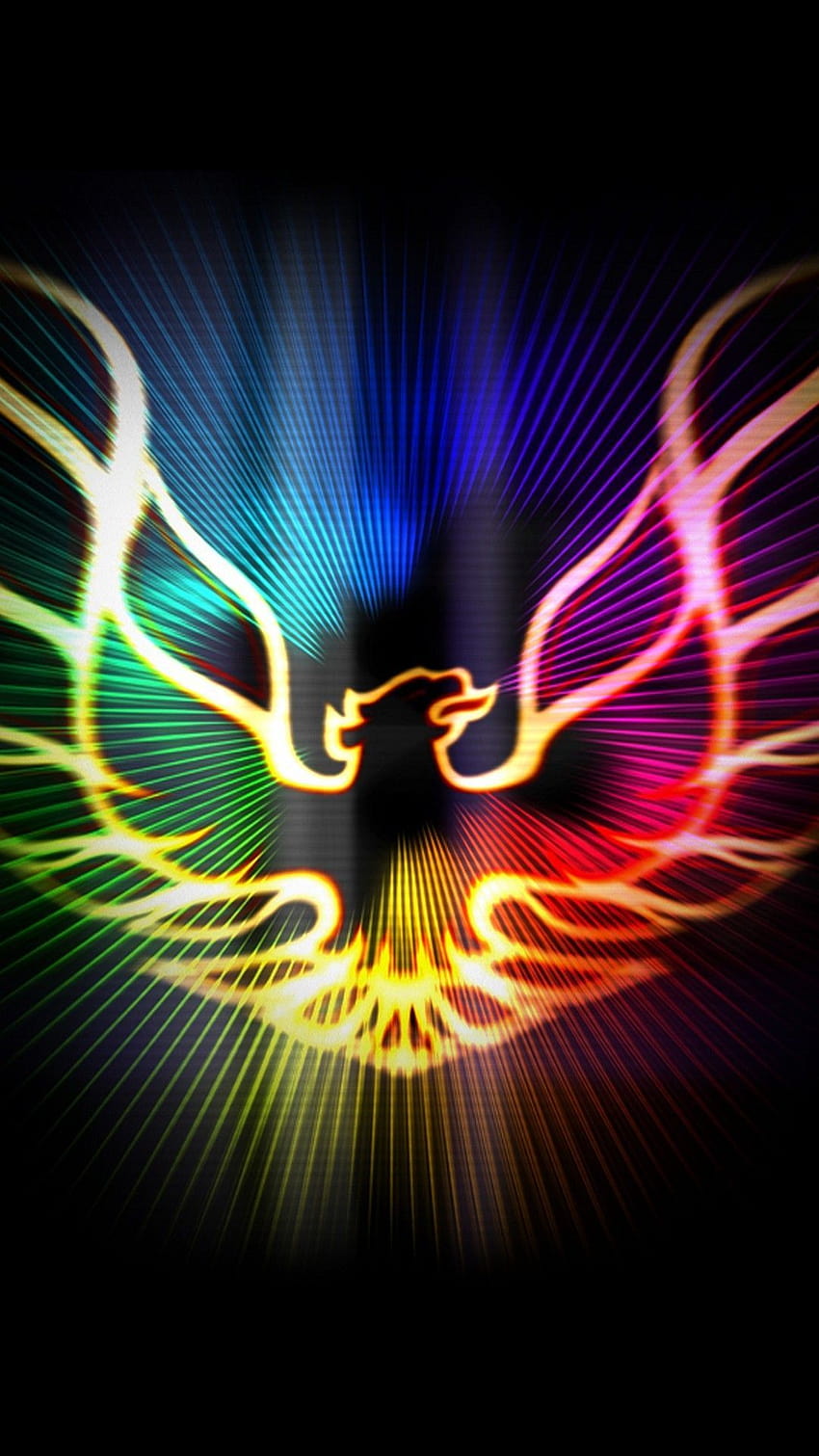 Rainbow Phoenix, phénix néon Fond d'écran de téléphone HD