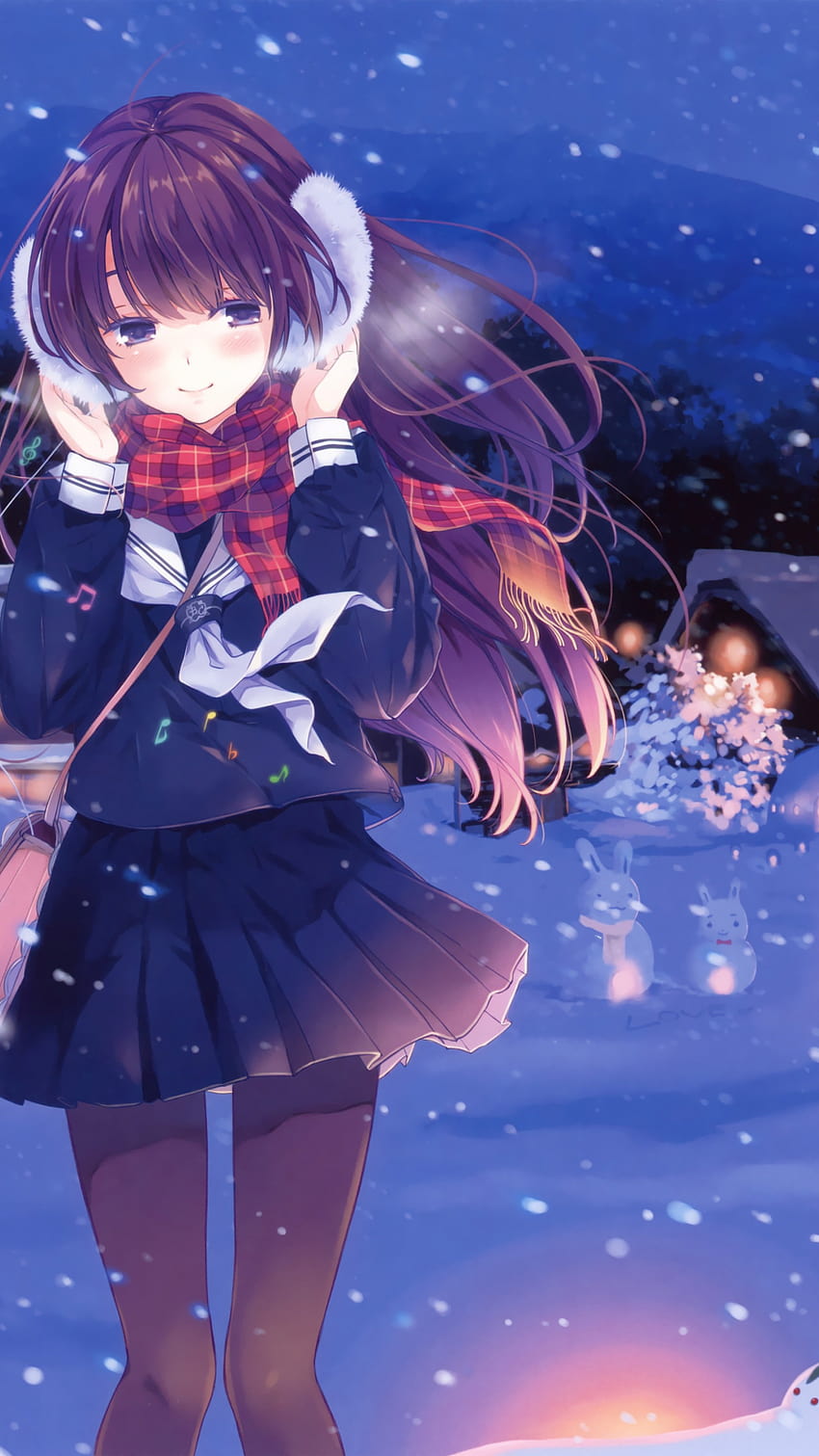 Winter anime girls mobile HD wallpapers | Pxfuel