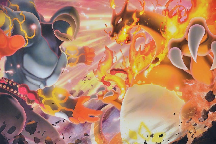 Gigantamax Machamp Glurak Pokemon Schwert und Schild Galar RAID-Kampf Pokémon Center HD-Hintergrundbild