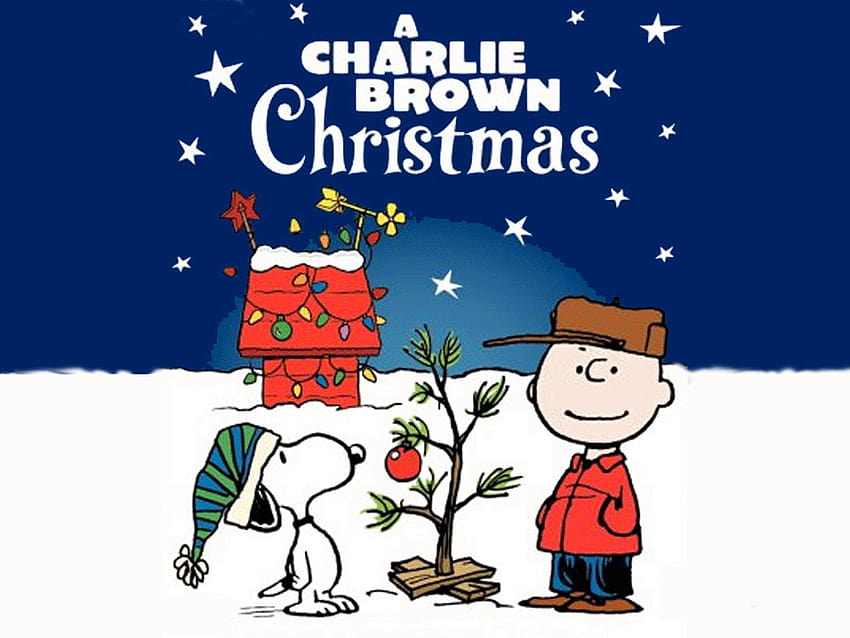 Snoopy and Charlie Brown with the Tree Christmas, cartoon christmas HD wallpaper