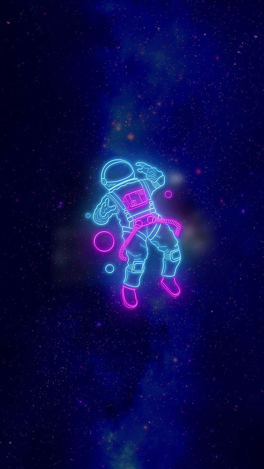 Neon Astronaut, astronaut amoled HD phone wallpaper