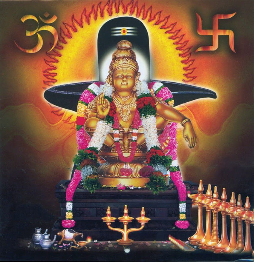 Dios hindú Ayyappa Swamy, dios ayyappan fondo de pantalla del teléfono
