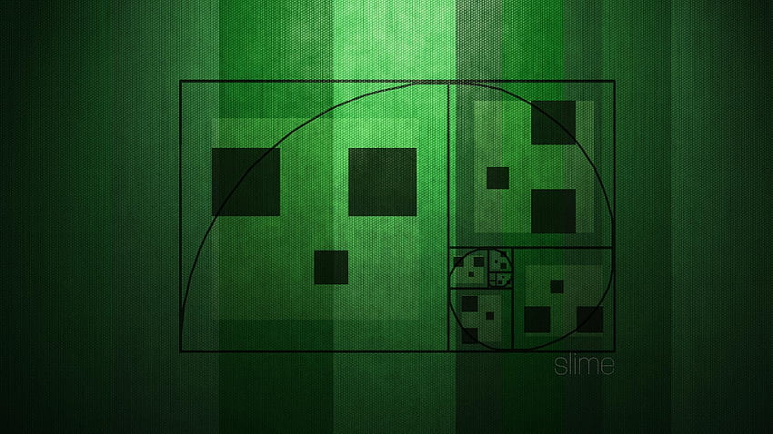 フィボナッチ スパイラル グリーン Minecraft のクリーパー、 高画質の壁紙
