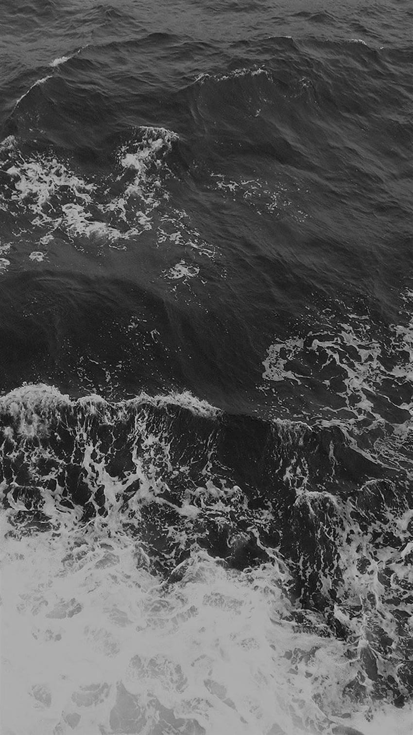 물 바다 휴가 질감 바다 해변 어두운 Bw 아이폰 8, 검은 바다 HD 전화 배경 화면