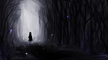 scary anime girl walking home