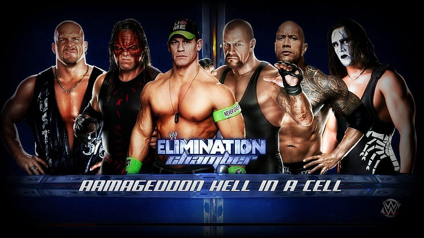 6 Manusia Neraka dalam Pertandingan Sel, John Cena vs Undertaker vs Kane vs The Wallpaper HD