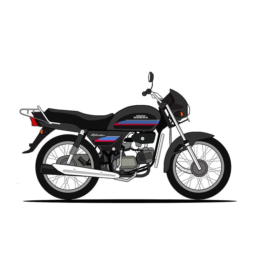 Feine Illustration des alten indischen Fahrrads 'Hero Honda Splendor', Prachtfahrrad HD-Handy-Hintergrundbild