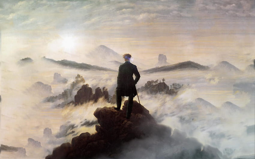 1920×1080] Der Wanderer über dem Nebelmeer : HD-Hintergrundbild