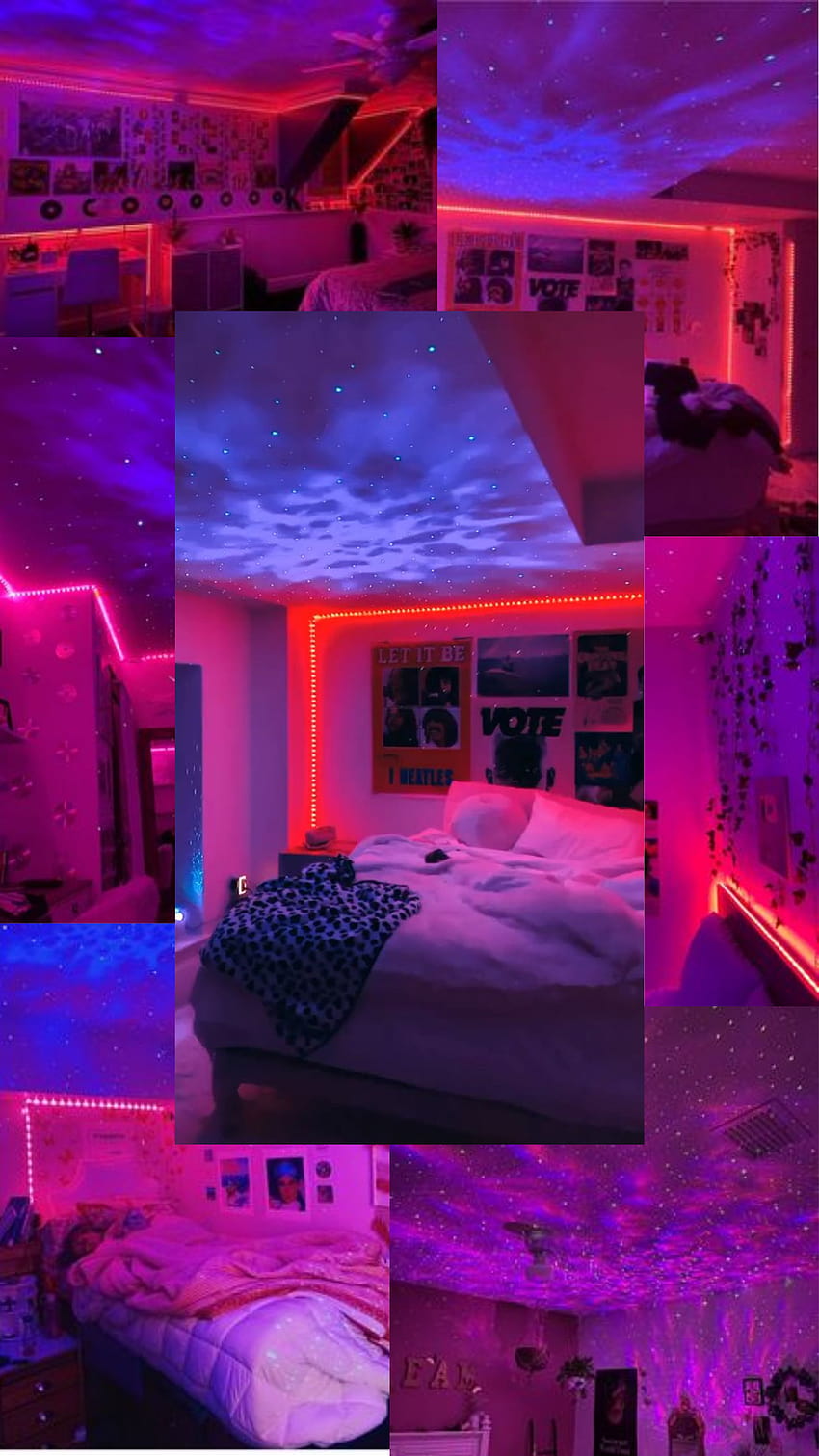 LED lights aesthetic phone, led lights in bedroom HD phone wallpaper