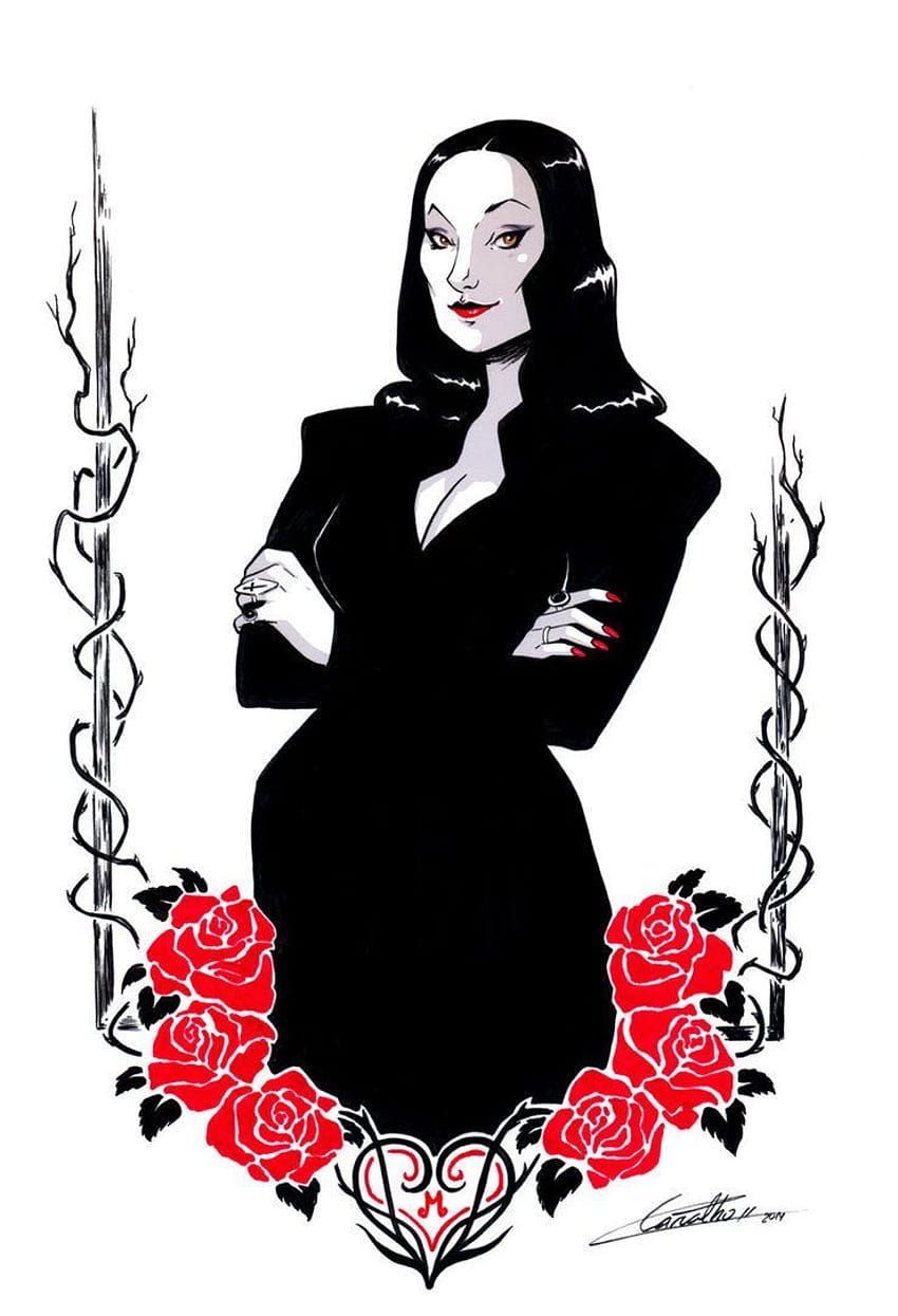 Morticia Addams by Lorena Carvalho [©2014] HD phone wallpaper | Pxfuel