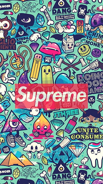 Supreme, glitch, glitched, logo, HD phone wallpaper