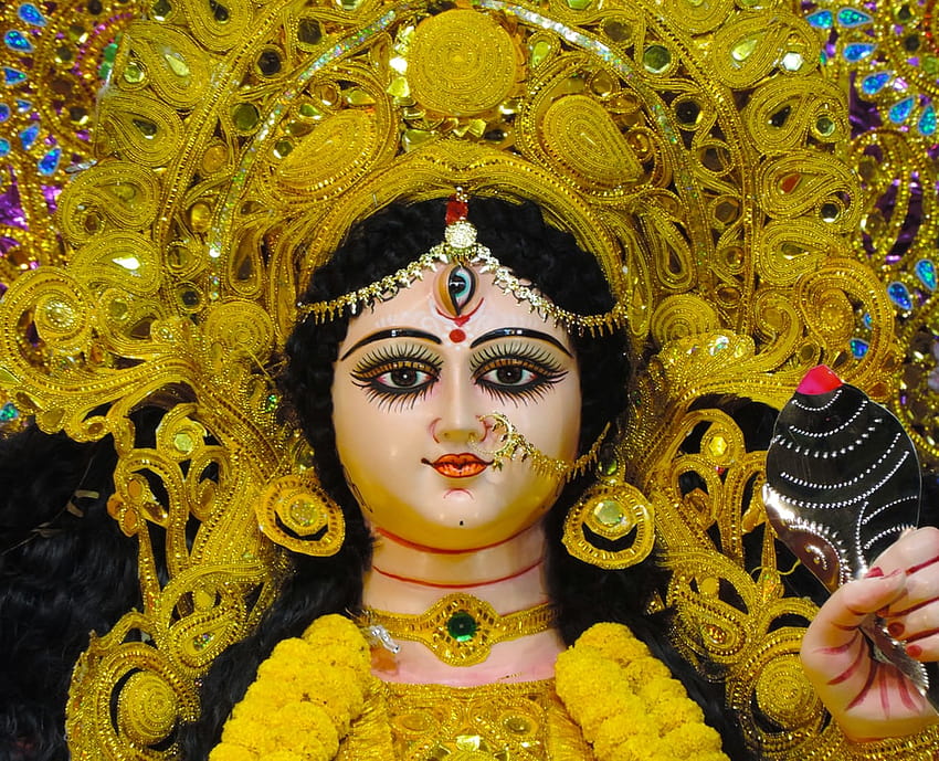 100 Durga Puja, cara de durga maa fondo de pantalla