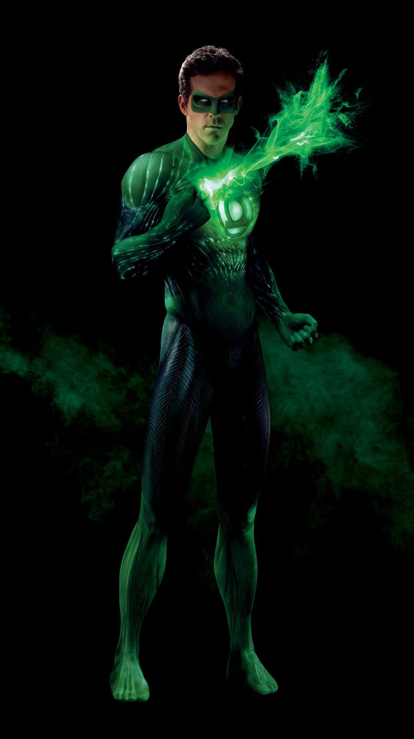 Komplettes Kostüm von Ryan Reynolds als Green Lantern HD-Handy-Hintergrundbild
