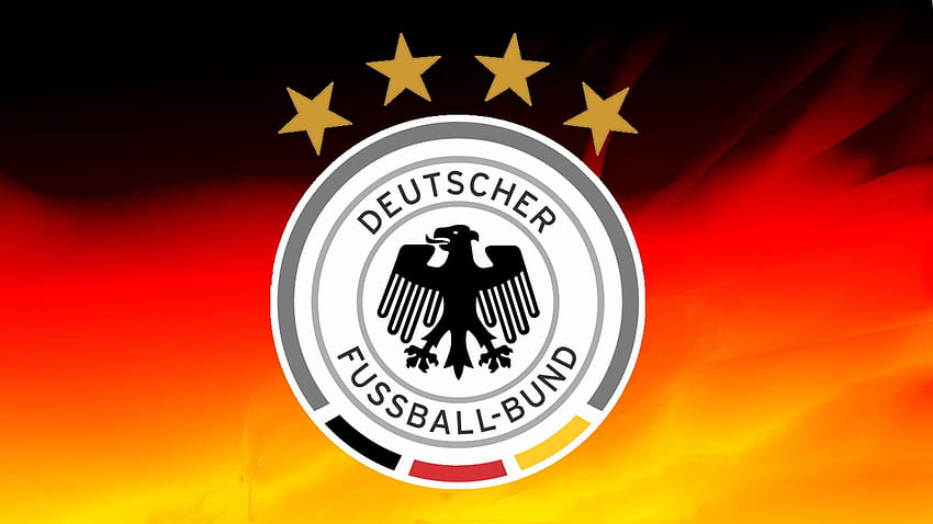 Логото на германския национален отбор по футбол с абстрактни фонове, германски футболен отбор HD тапет