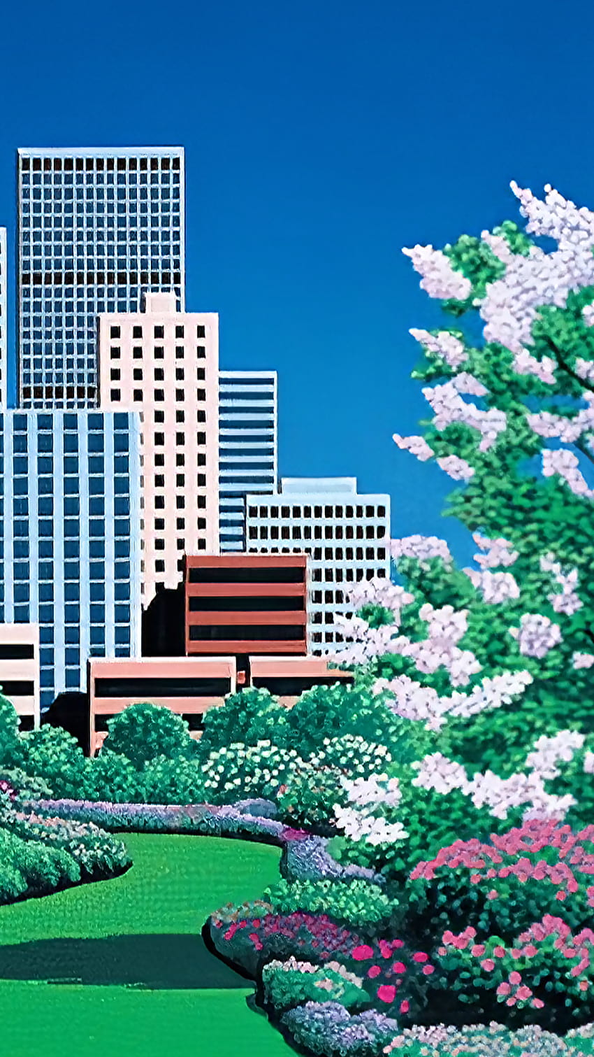 City Garden by Hiroshi Nagai [2560x1440] : r/, hiroshi nagai iphone HD phone wallpaper