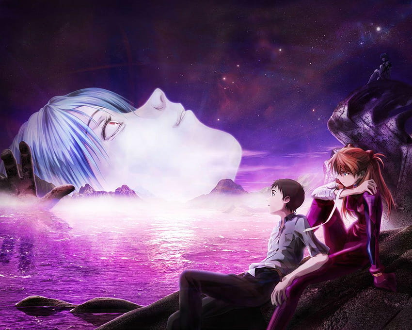 Asuka และ Shinji กำลังมองหา Acroos Rei Ayanami, asuka y rei evangelion วอลล์เปเปอร์ HD