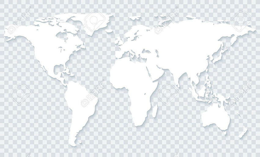 Черна карта на света върху прозрачен фон, векторна илюстрация, черен фон на карта на света HD тапет
