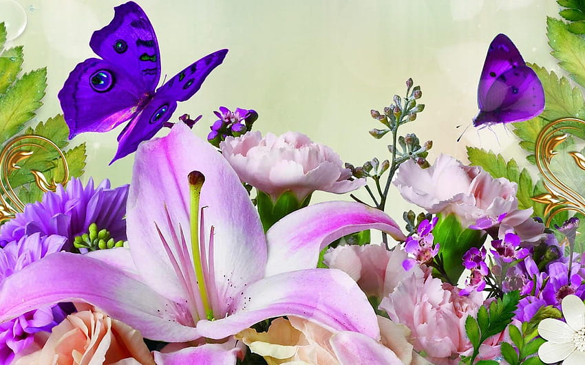 Flores y mariposas de primavera para Android • dodskypict, flores y mariposas  fondo de pantalla | Pxfuel