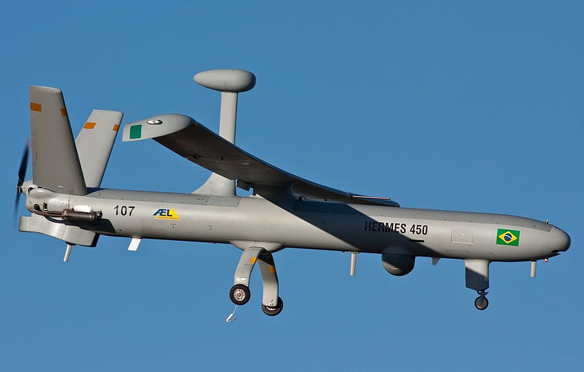 flag, Brazil, drone, Hermes, unmanned aerial vehicle, VANT HD wallpaper