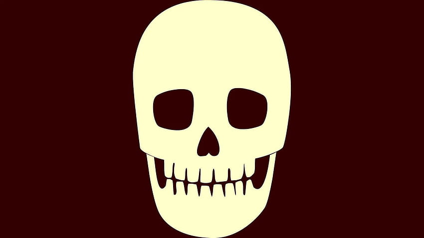 Grinning Orange Skull, skeleton head HD wallpaper