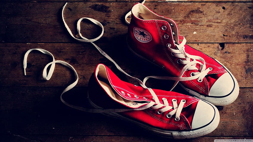 red, Converse, sneakers :: HD wallpaper