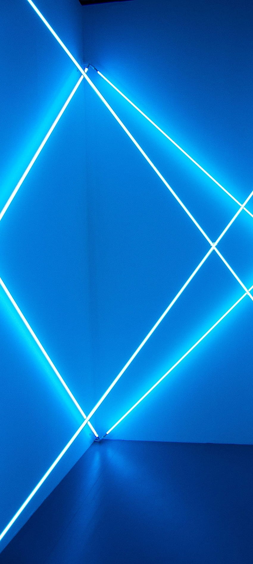 Ponsel 3D Lampu Neon Biru, led biru wallpaper ponsel HD