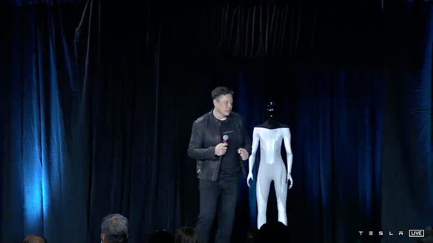 Elon Musk neckt Tesla Bot, einen humanoiden Roboter für sich wiederholende Aufgaben HD-Hintergrundbild