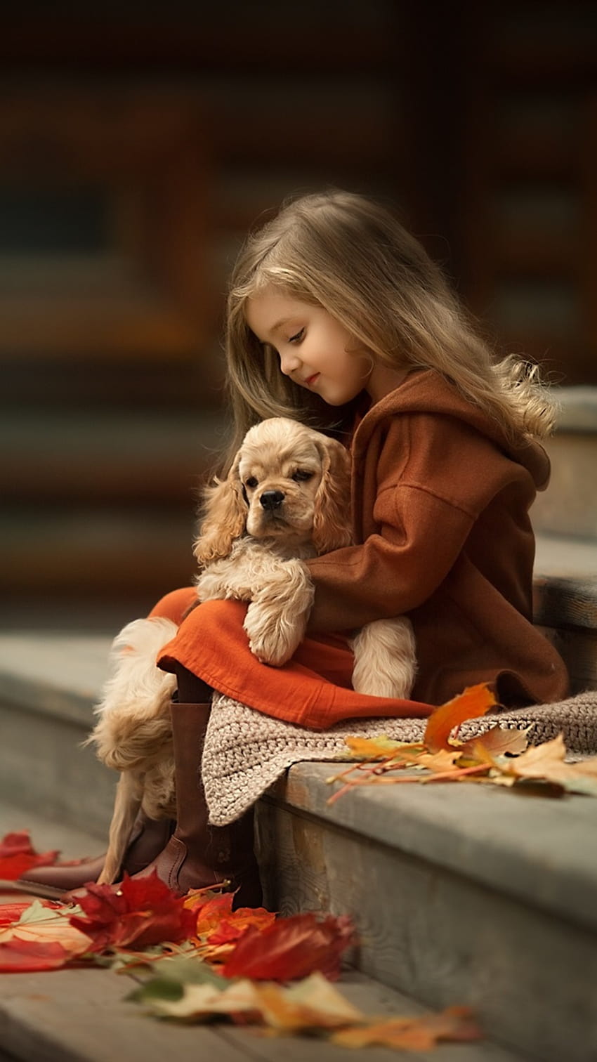 Cute little girl and dog, friends, ladders 2560x1600 , dog and girl HD phone wallpaper