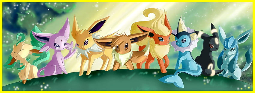 Привлекателна страница за оцветяване на Pokemon от на Eevee Evolutions HD тапет