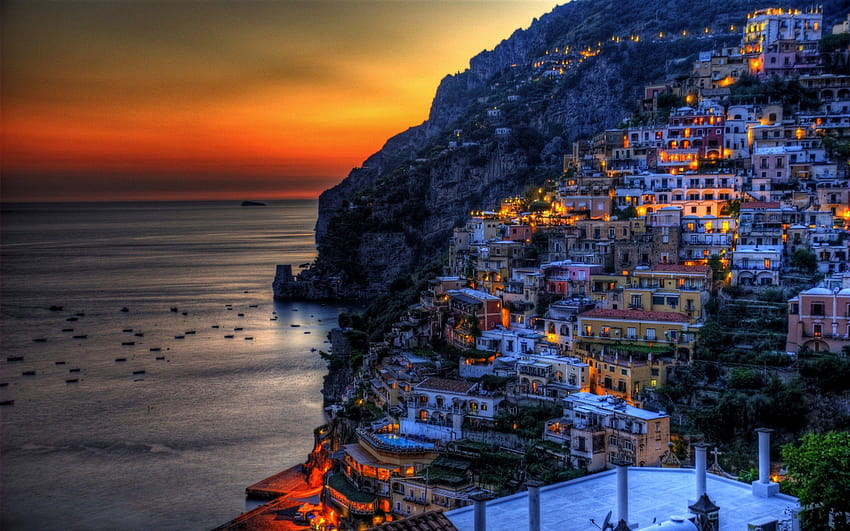 Pantai Amalfi Italia Untuk , PC dan Seluler Wallpaper HD
