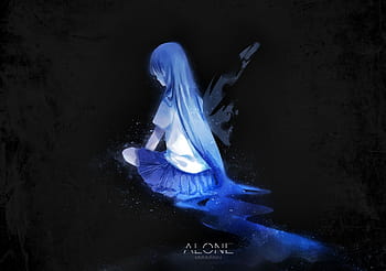Anime girl sitting alone HD wallpapers | Pxfuel