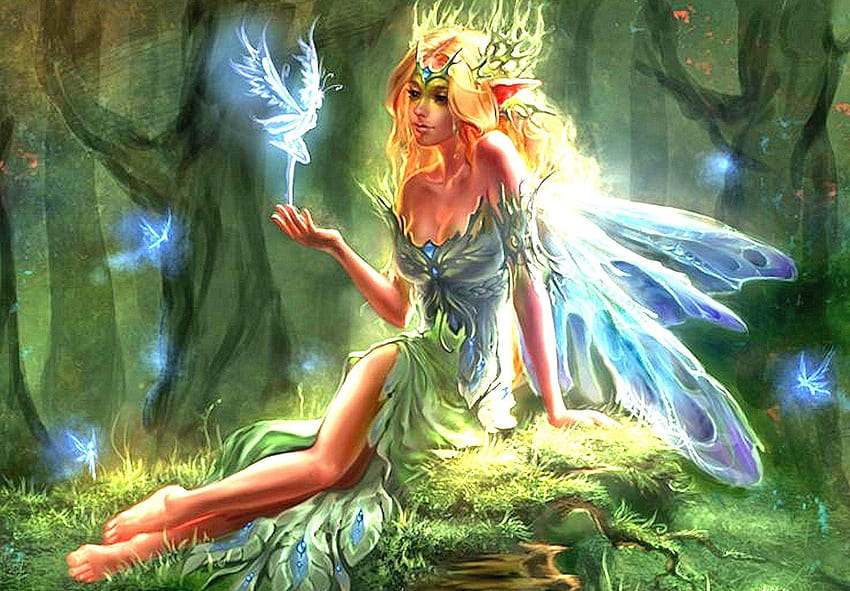 6 Animated Fairy, garden fairy HD wallpaper