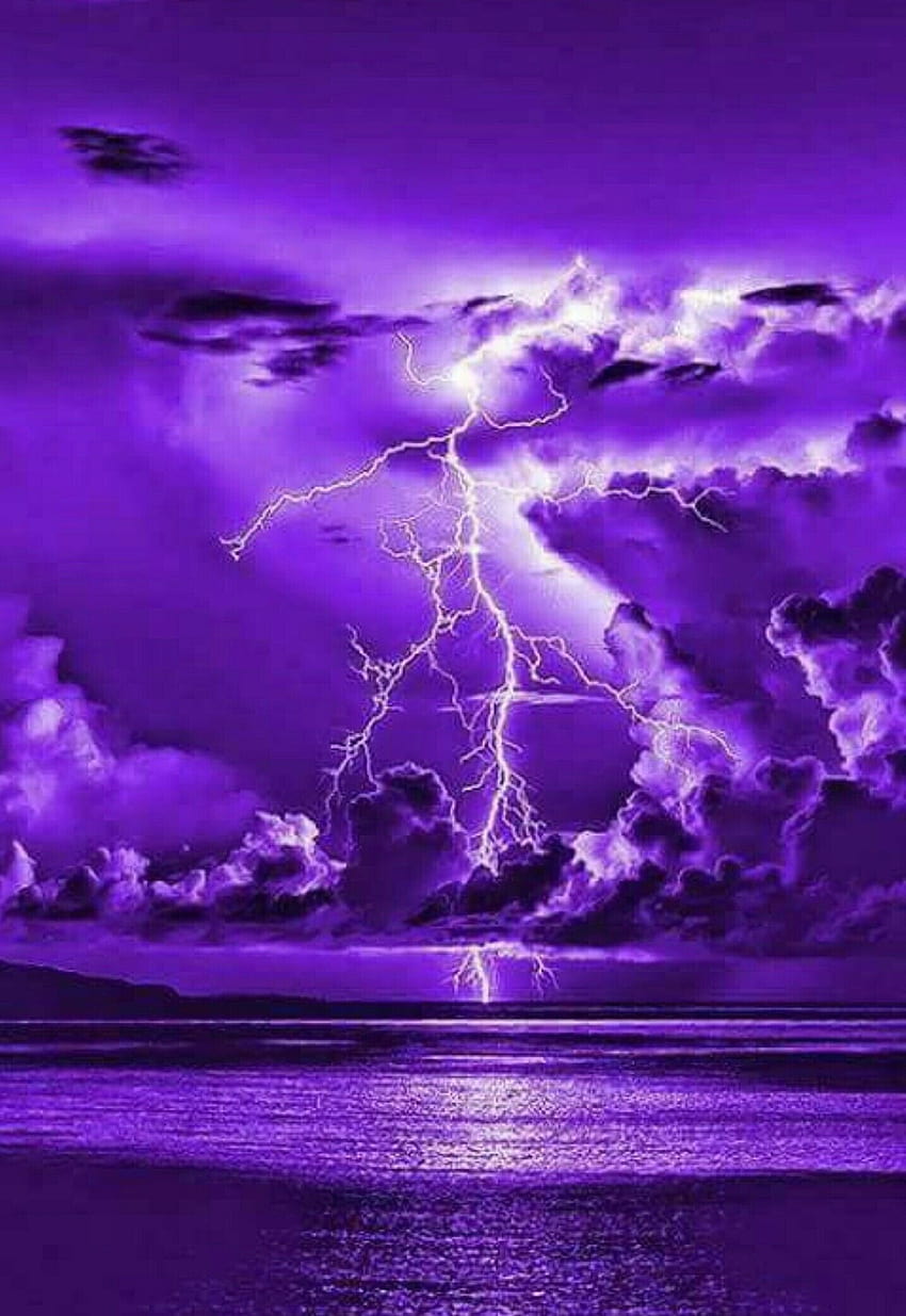 Purple Lightning Storm, tormenta estética púrpura fondo de pantalla del teléfono