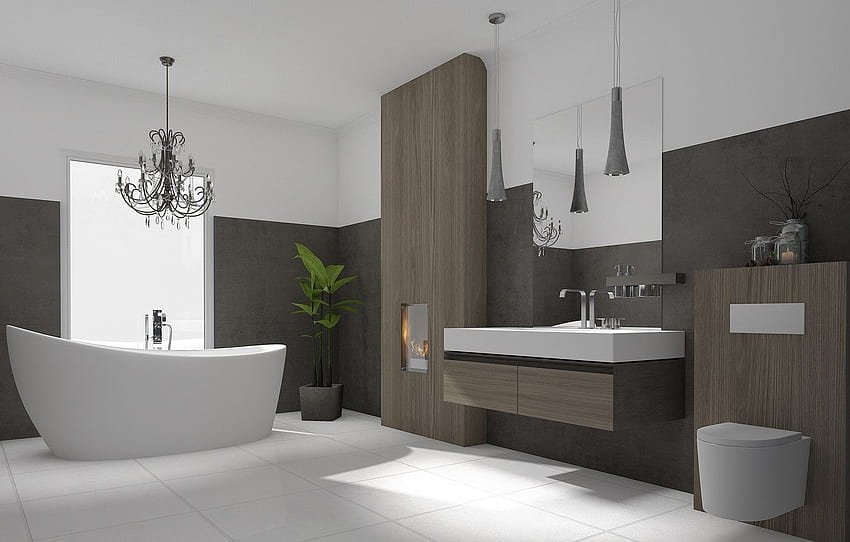 projekt, wnętrze, nowoczesny, łazienka , sekcja интерьер Tapeta HD