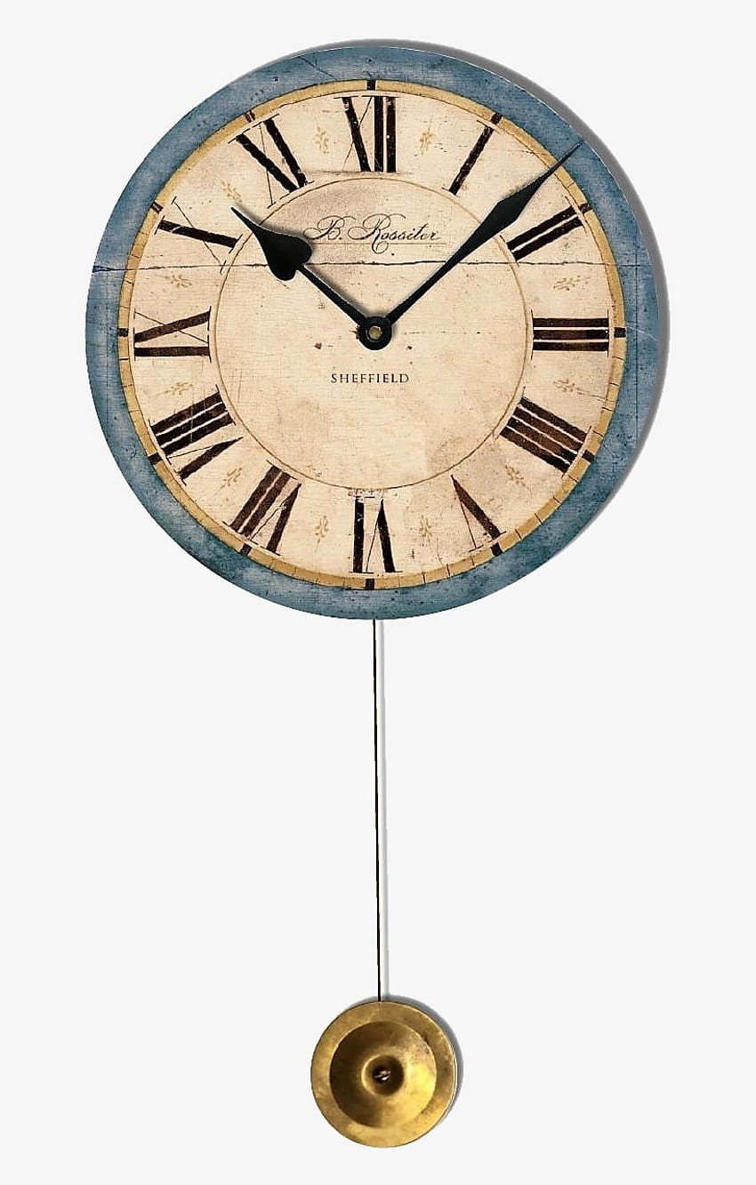 Rossiter Blue Pendulum Wall Clock Ultra Silent Vintage, vintage wall clock HD phone wallpaper