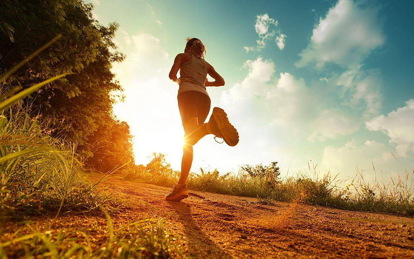 Poranny bieg, zdrowy tryb życia, poranek, biegacze Tapeta HD