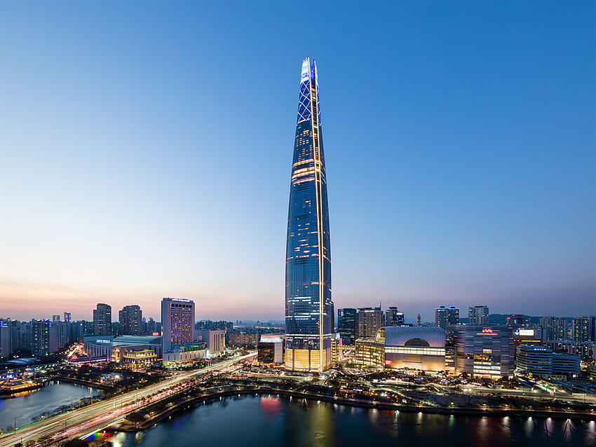 The most impressive skyscraper of 2018 has the fastest elevator in, lotte tower HD wallpaper