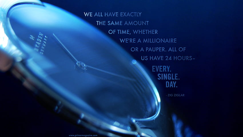 Quote on the value of time by Zig Ziglar HD wallpaper