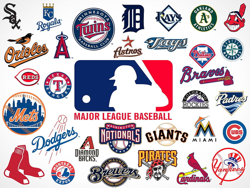 メジャー リーグ野球チームのロゴ • ロゴ、MLB ベースボール リーグの PSD モックアップを販売 高画質の壁紙