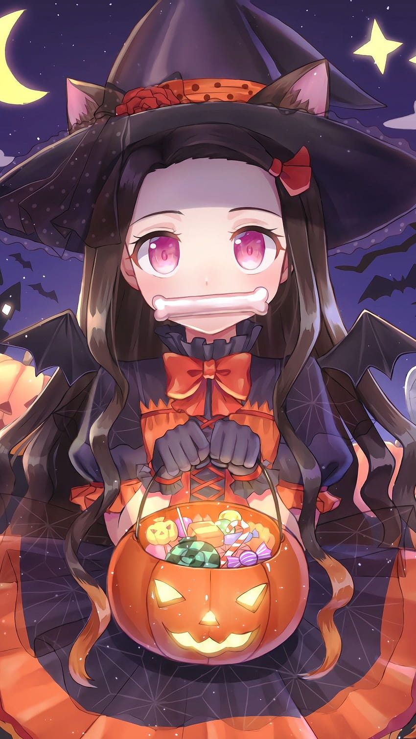 Nezuko Kamado, Halloween-Nezuko HD-Handy-Hintergrundbild