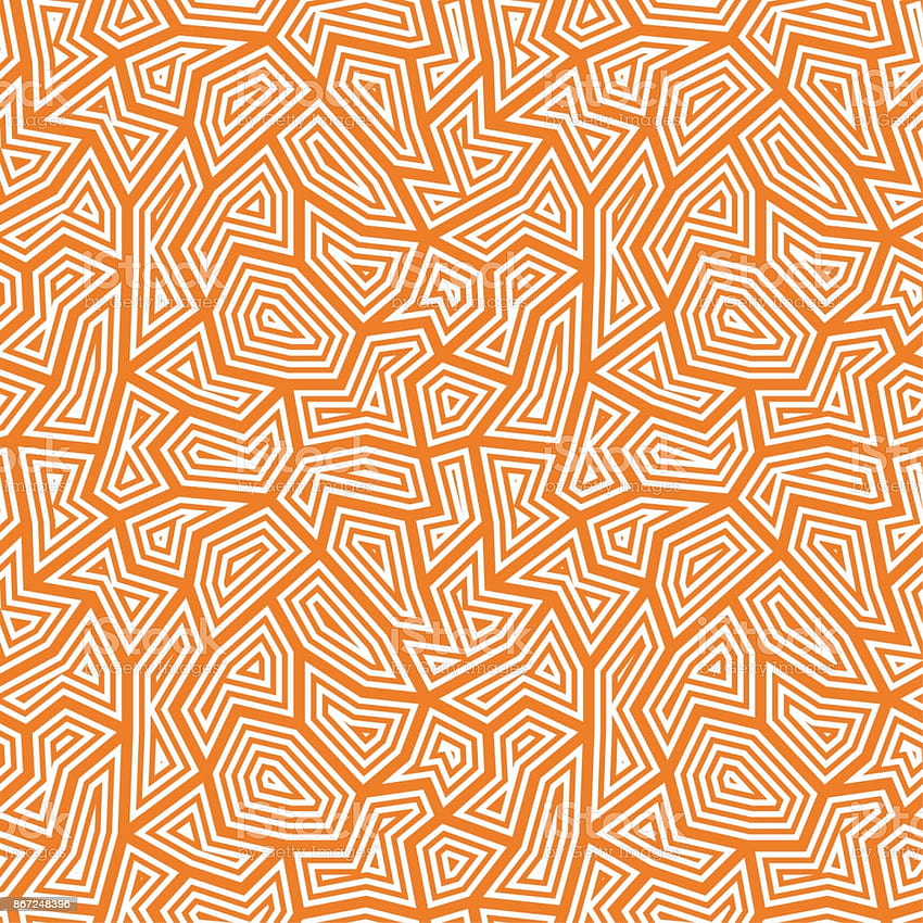 Planos de fundo poligonais sem costura Linha geométrica padrão laranja para ilustração de estoque têxtil Papel de parede de celular HD