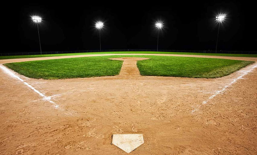 Baseball Boisko do baseballu Tła W nocy na polu Tapeta HD