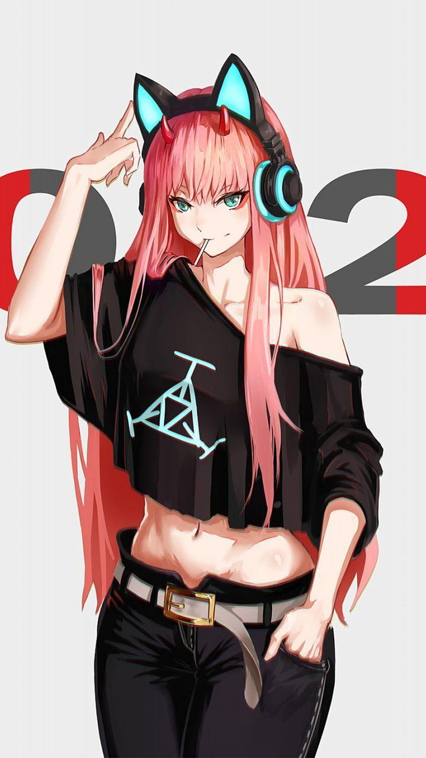Hot, Anime Girl, Zero Two, Urban Outfit, Art, zero two android HD тапет за телефон